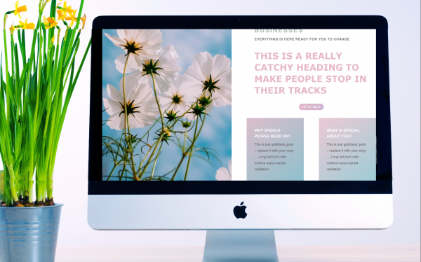 one page website in spring colours